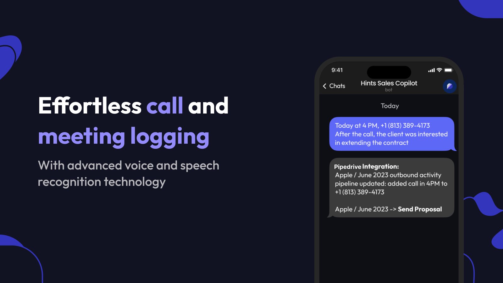 Effortless call and meeting logging